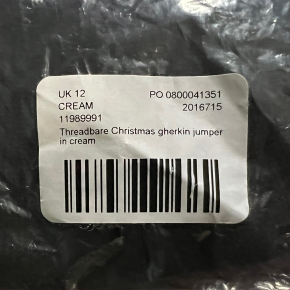 Threadbare Plus Christmas Gherkin Women’s Crew-Neck Knit Sweater In Black 12US - Picture 13 of 16